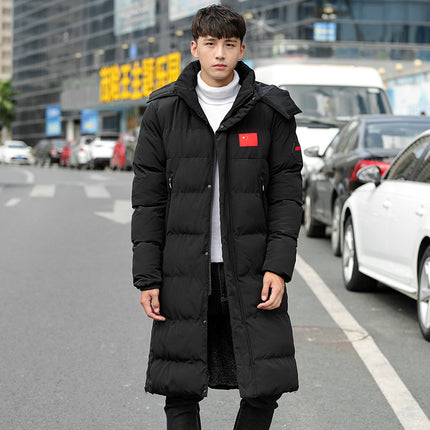 New Thickened Long Warm Hooded Jacket, Cold-Proof Sports Cotton Coat, Casual and Versatile for Men and Women