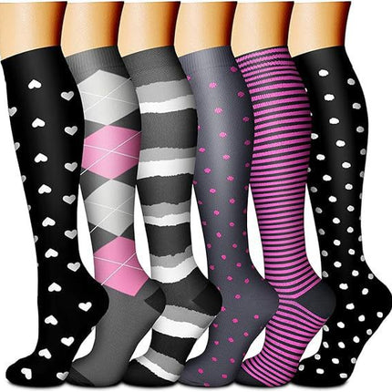 32 6 pairs of Amazon cross-border compression socks suit stockings sports running fitness compression socks calf socks