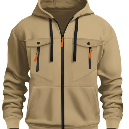Cross-Border Men's New Autumn and Winter Men's Sweatshirts Amazon Independent Station Casual Trendy Zipper Pullover Sweatshirt Hoodie