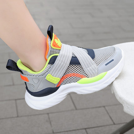 Factory direct boys sneaker mesh breathable Velcro leisure all-match girls sneaker light children's shoes tide