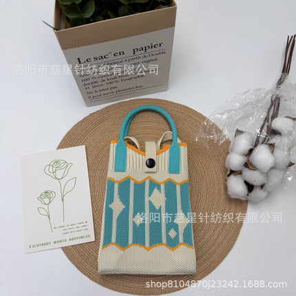 Girl's Heart-Shaped Knitted Crossbody Bag