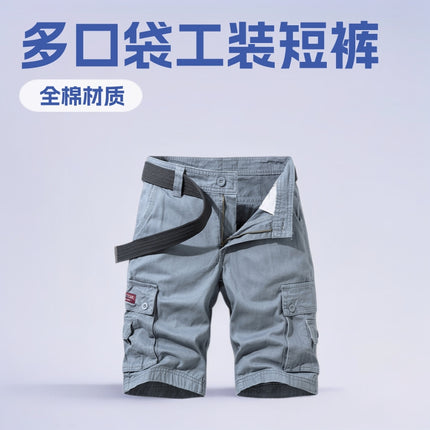 Summer Men's Fashionable Multi-Pocket Workwear Shorts Thin Casual Fashion 95555 Cross-Border for Amazon