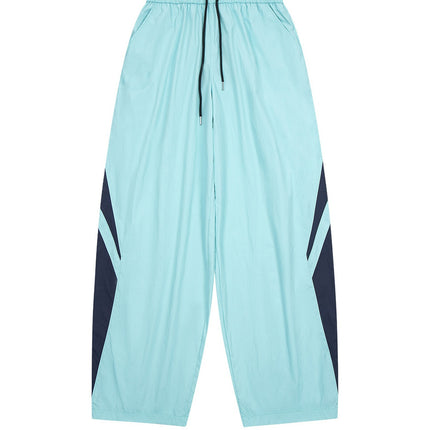 Summer Trendy Simple Style Lightweight Relaxed Casual Pants Unisex Loose Floor-Length Wide-Leg Long Pants
