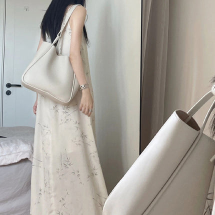 New Chinese Style Light Guofeng Skirt Hem Tassel Elegant Sling Loose Cool Zen dress Seaside Vacation