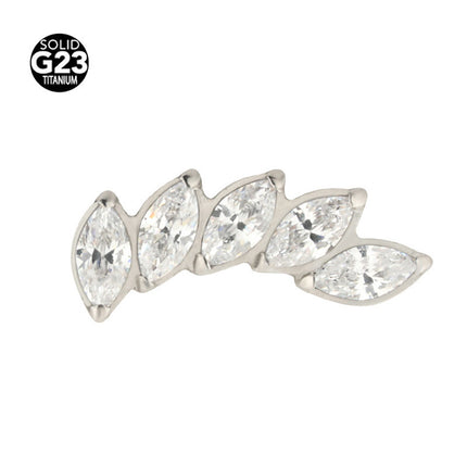 F-136 titanium alloy multicolor stitching zircon horse eye five zirconium earnail lip nail ear bone nail piercing jewelry wholesale
