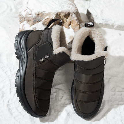 Women's Snow Boots with Plush Lining, Thickened for Warmth, Waterproof Outdoor Shoes, Slip-On Snow Boots, Outdoor Boots, Waterproof and Non-Slip