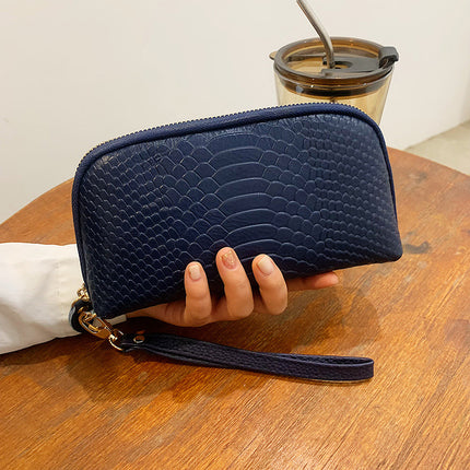 Soft Leather Small Bag for Women, Crocodile Pattern Leather Clutch Bag, 2025 New Trendy Summer Fashion Mini Mobile Phone Coin Purse