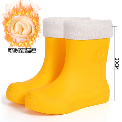 Cross-Border Hot-Selling Fashionable Mid-Calf Women's Rain Boots New Outdoor Waterproof Shoes Non-Slip Casual Water Boots Women's Rain Boots Rubber Shoes