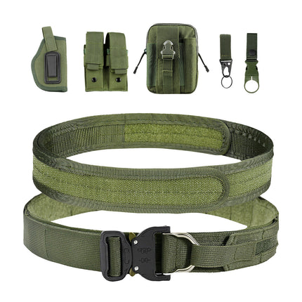 Cross-Border Nylon Double-Layer Thickened Tactical Belt Military Fans Outdoor Multi-Functional Quick-Release Buckle Security Combat Belt Set