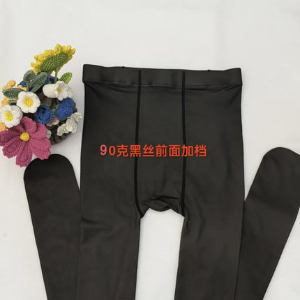 Black silk skin-transparent water light socks light leg artifact abdominal hip high waist high elastic plus size thickened one-piece pants women