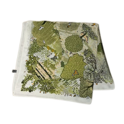 Simulated Silk Printed Silk Scarf for Women, Korean Cashew Leopard Print Headscarf, Four-Season Scarf, Professional Scarf Wholesale