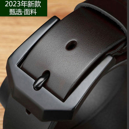 Cross-border men's leather pin buckle belt retro belt fashion casual real cowhide jeans belt manufacturers wholesale
