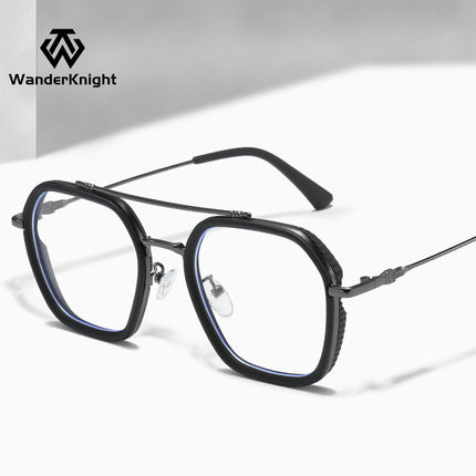 Fashion trend large frame glasses frame new anti-blue light men's and women's myopia glasses frame simple artistic flat mirror