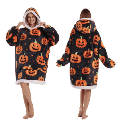 Temutk New Fruit-Themed Adult Sleepwear Autumn and Winter Thermal Wear Unisex Hooded Loungewear Couple Pajamas