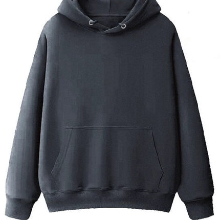 2026 New Solid Color Pullover 100% Pure Cotton 280g Terry Cloth Drop Shoulder Loose Fit Hooded Sweatshirt Couple Hoodie