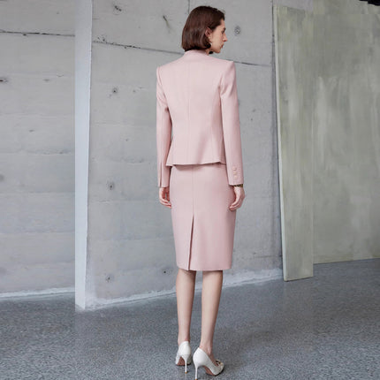 AD Unique Beautiful Small Suit Autumn 2024 New Formal Occasion Professional Suit Dress Collarless Suit Jacket OL