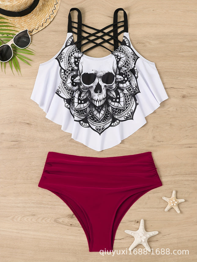European and American swimsuit 2024 new fashion sexy tether chain bikini swimsuit two-piece wholesale foreign trade