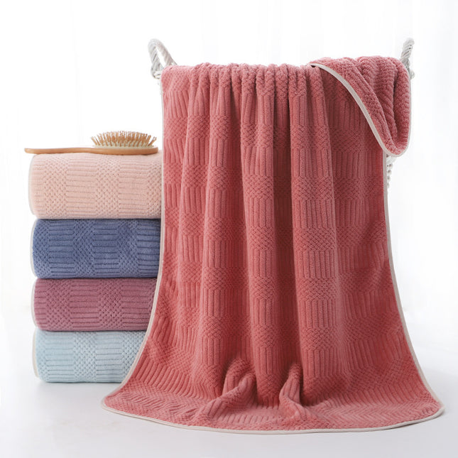 Thickened Auspicious Coral Velvet Large Bath Towel Household Adult Bath Wrap Absorbent Quick-Drying Beach Towel Manufacturer Wholesale
