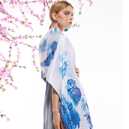 Suzhou and Hangzhou long silk scarf high-grade mulberry silk scarf pure silk women's vintage scarf crepe satin shawl