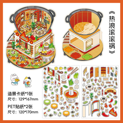 Infeel.Me Extra Large Scenery Stickers Today's Business Hours Open - Part Twelve DIY Journal Scene Stickers