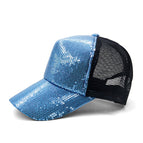 Sequin style-sky blue black net / Adjustable suitable for 55-59cm head circumference