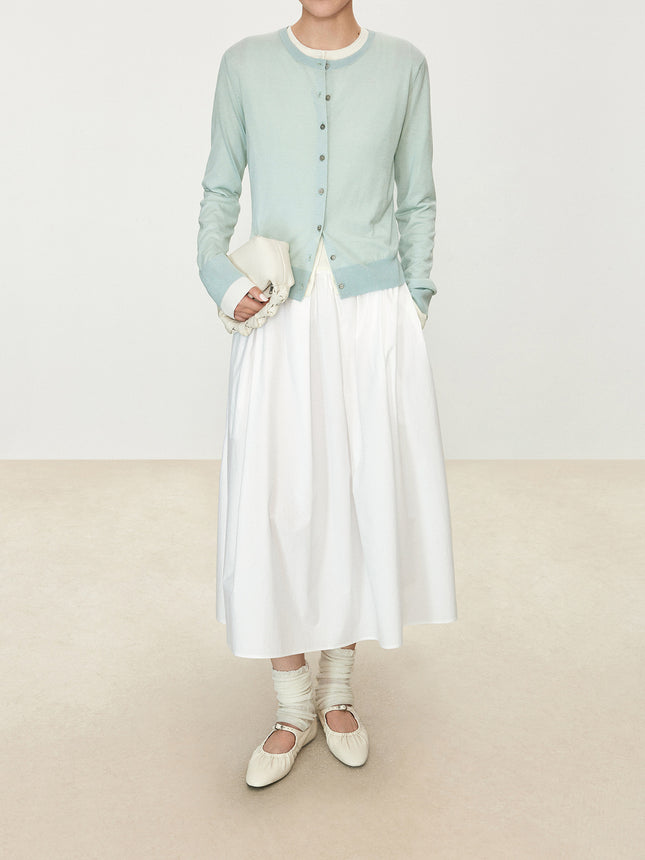 Row Morandi Color Series Vest and Cardigan Two-Piece Set, Soft Fine Wool, Minimalist Style, Layered Look, Slimming Outfit for Women
