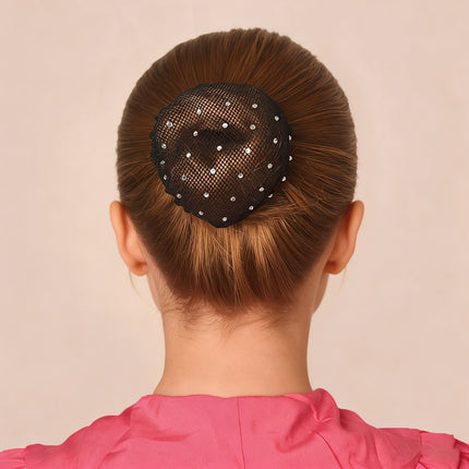 Bell-Shaped Basic Hair Net with Rhinestones, Daily Performance Bun Hair Styling Tool, High Elasticity Hair Net for Girls