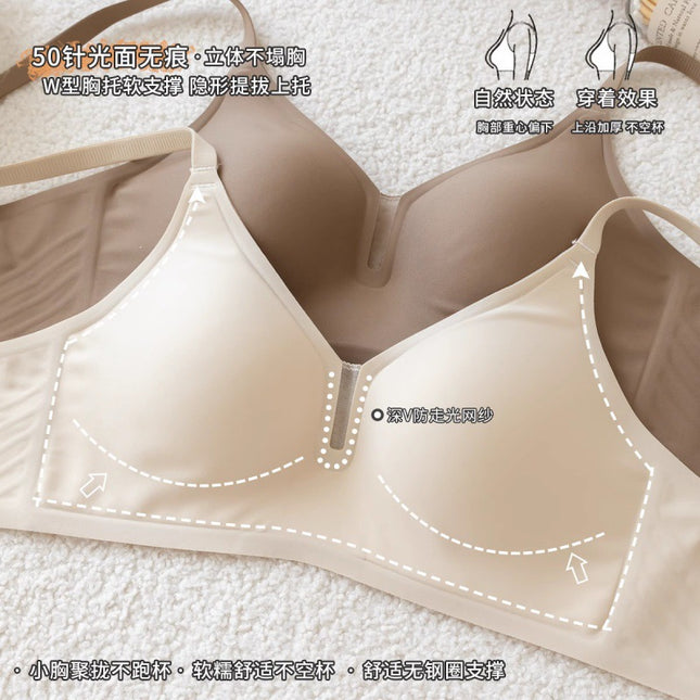 Cross-Border Popular Hollow-Out Backless Bra for Women, Wireless, Push-Up, Anti-Sagging, Seamless, Adjustable, Thin Style
