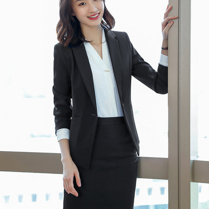 Professional Vest Set Hotel Catering Front Desk Cashier Waiter High-end Temperament Work Dress Dress Autumn and Winter