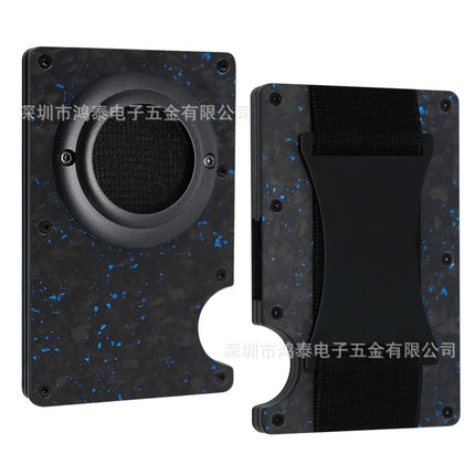 Cross-border Forged Carbon Pattern Card Holder RFID Metal Card Holder Red Forged Carbon Blue Forged Carbon Men's Minimalist Ultra-thin Wallet