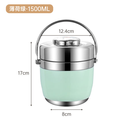 304 Stainless Steel Double Vacuum Extra Long Insulated Pot Student Satchel Bucket Large Capacity Multi-Layer Sealed Satchel Wholesale