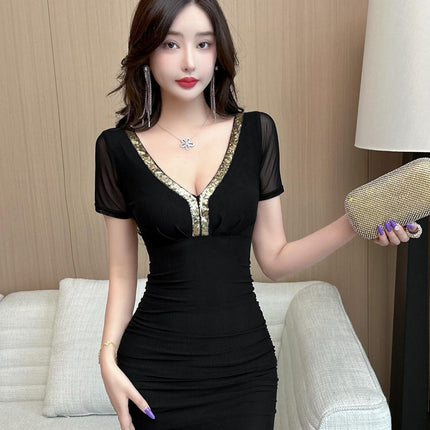 Night Clothes 9161 Summer Women's Clothing New Low-cut V-neck Sexy dress Sauna Foot Bath Technician Work Clothes