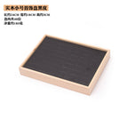 Solid wood small size 48-position ring plate black leather / 18*24