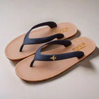 Vietnamese rubber flip flops (brown bottom and black belt) / Size 5 (recommended size 39 feet)