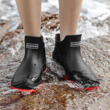 Cross-Border Rain Boots Men's New Short Rain Boots Outer Wear Trendy Casual Kitchen Non-Slip Fishing Shoes Rubber Shoes Waterproof and Wear-Resistant