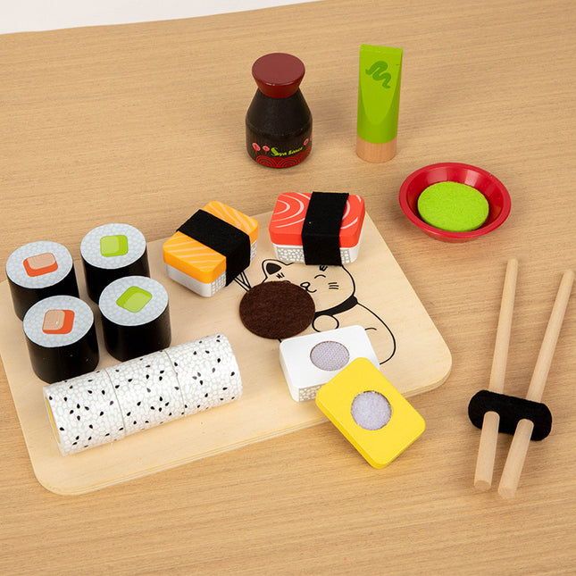Children's Early Childhood Education Simulation Playhouse Vegetable Cutting Educational Sushi Combination Birthday Cake suit Wooden Toy