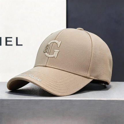 Baseball Cap for Men, New Spring/Summer Trendy Korean Style Embroidered Versatile Hard-Brimmed Large Brim Sun Protection Visor Cap