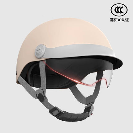 3C certification electric car helmet men's and women's summer safety helmet battery motorcycle sunshade light half helmet