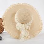 Long fur edge fishnet yarn-beige / M（56-58cm）