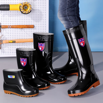 Men's Rain Boots with Integrated Design, Waterproof, Non-Slip, Available in Multiple Heights, Suitable for Labor Protection, Industrial and Mining Use, Rubber Shoes, Men's Water Boots, Work Shoes