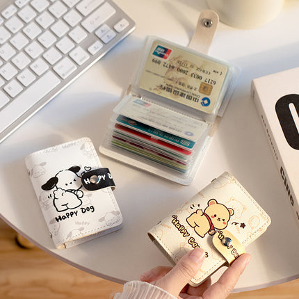 Pacha Dog Large Capacity Multi-Card Slot Card Holder Mini Cute All-In-One Card Holder Id Card Driver's License Card Holder for Women