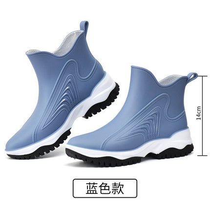 2026 Short-Tube Water Boots for Outdoor Work, Car Washing, Grocery Shopping, Non-Slip Rubber Shoes for Women, Pvc Waterproof Shoes, Rain Boots, Fashionable Style