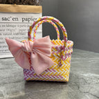 Pink and yellow bow style / Small length, width and height: 29*9*15