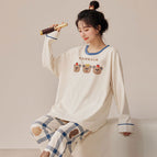 Cm-50 plaid three bear long set / M