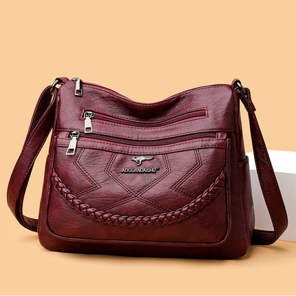 Bags for Women 2025 New Style Mom Bag Versatile Fashionable Shoulder Bag Soft Leather Middle-Aged Ladies Large Capacity Crossbody Bag Pu