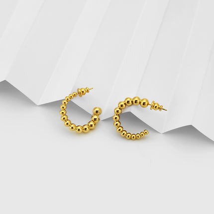 Cross-border European and American Fashion Earrings Golden Pearl Earrings Women's Exquisite Small Explosive Earrings Earrings