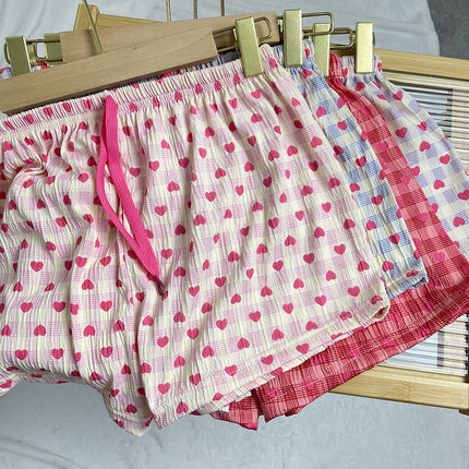 Summer Thin Love Shorts Women's Korean-style Loose Loose Loose Waist Sweet Cute Student Casual Home Pants Pajama Pants