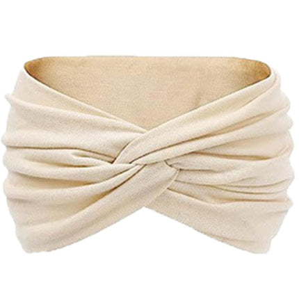 Amazon Wide Knitted Hair Band Yoga Sports Hair Band Pregnant Women Windproof Headscarf Elastic Anti-sweat Cross Hair Band Women