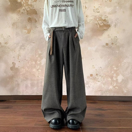 2025 New Loose Casual Pants for Men Korean Style Trendy Versatile Pants Summer Thin Drape Wide-Leg Floor-Length Trousers