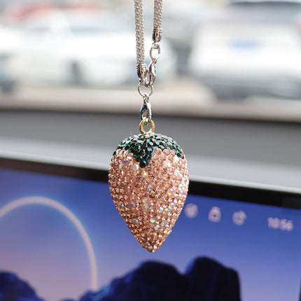 Ai Cheng Cross-Border Cherry Strawberry Car Interior Rhinestone Pendant Car Decoration Supplies Car Supplies Pendant